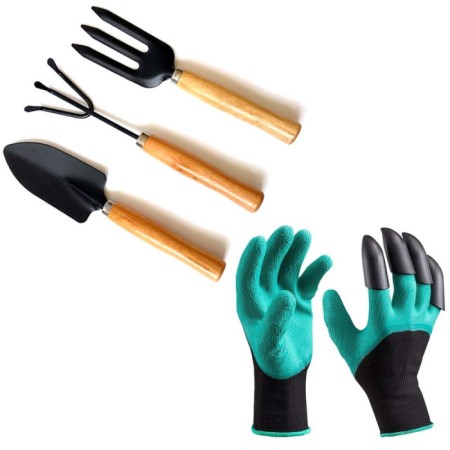 GARDEN COMBO -02 1Pcs Garden Gloves & 1Pcs Gardening Tools