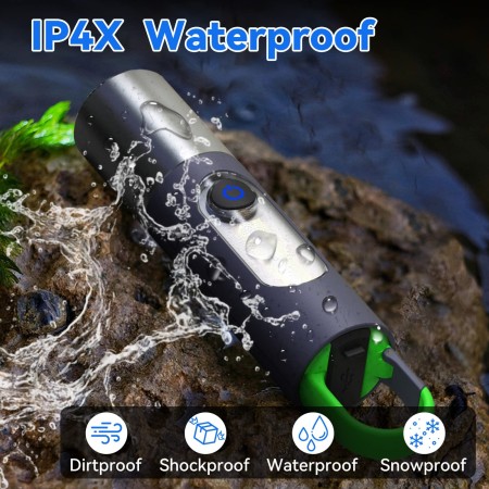 Super Bright LED Flashlight with 30W-LED and Side Light Illumination 1500m Telescopic Zoom Waterproof Torch with Lampshade