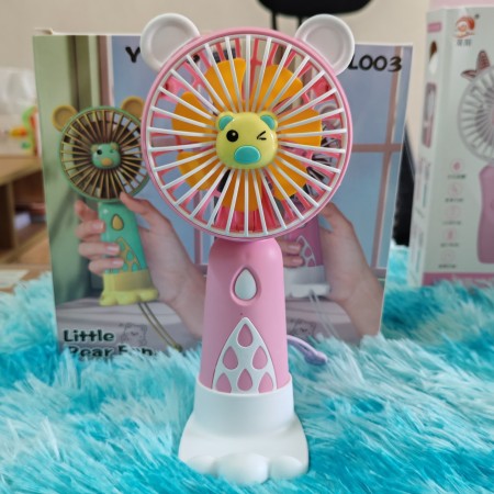 Little bear cute Mini USB rechargeable fan-YL003- Pink