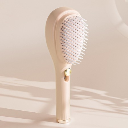 Self-Cleaning Retractable Massage Brush ( Beige )